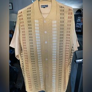 INSERCH 2PC Casual Men’s Outfit, Button shirt L, zipper/button pants size 34